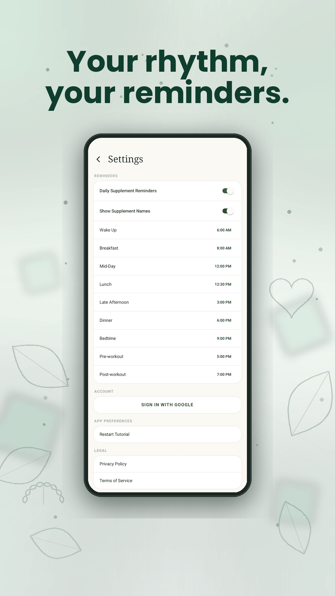 Settings Screen